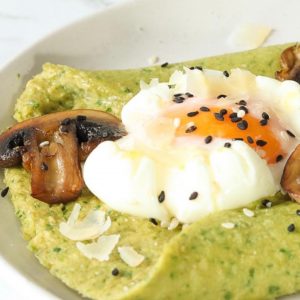 CREP DE ESPINACAS Y HUEVO POCHÉ RECETA