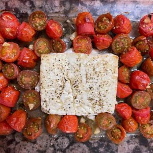 PASTA CON QUESO FETA Y TOMATES CHERRY  receta