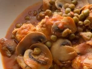 albondigas de pollo con verduras